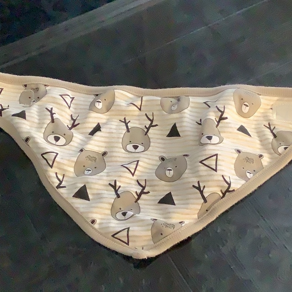 Reindeer and Bear Bandana Bib